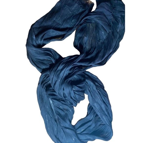 Womens Black and silver woven scarf 19" x 54" - Picture 1 of 10